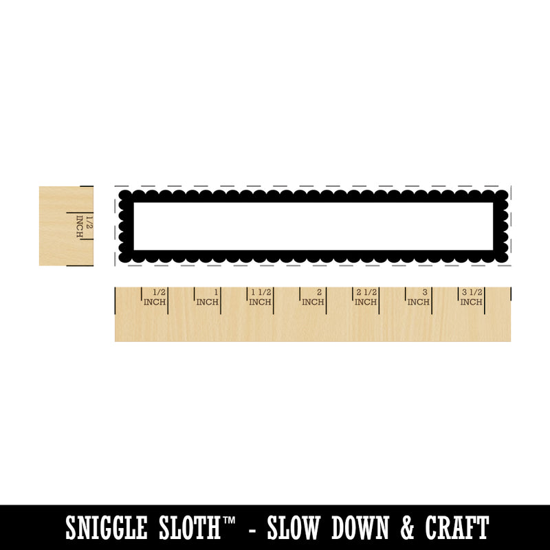 Scalloped Frame Border Rectangle Rubber Stamp for Stamping Crafting