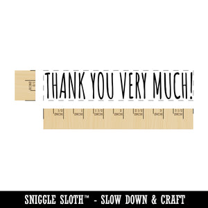 Thank You Very Much Happy Text Rectangle Rubber Stamp for Stamping Crafting