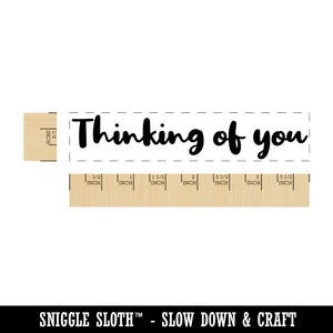 Thinking of You Cursive Script Rectangle Rubber Stamp for Stamping Crafting