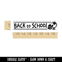 Back to School Globe and Backpack Rectangle Rubber Stamp for Stamping Crafting