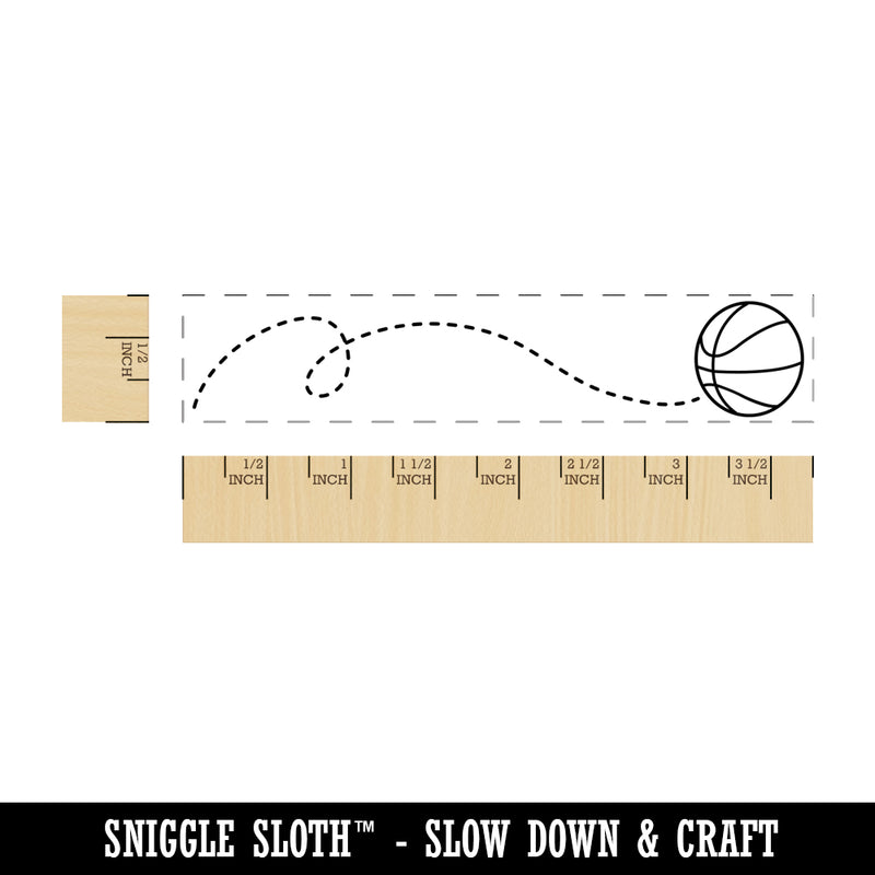 Bouncing Basketball Rectangle Rubber Stamp for Stamping Crafting