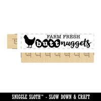 Farm Fresh Butt Nuggets with Chicken Eggs Rectangle Rubber Stamp for Stamping Crafting