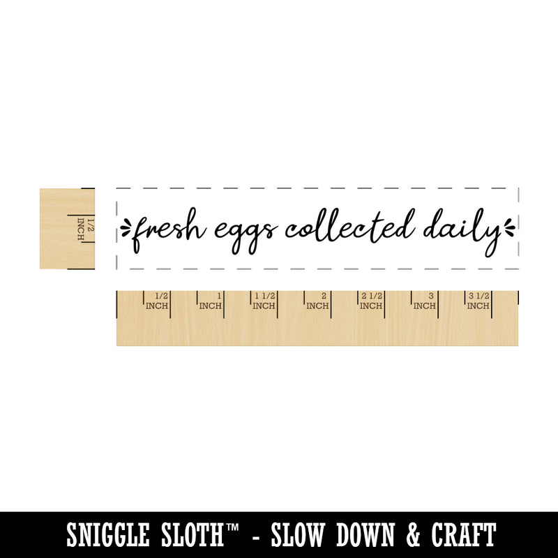 Fresh Eggs Collected Daily Rectangle Rubber Stamp for Stamping Crafting