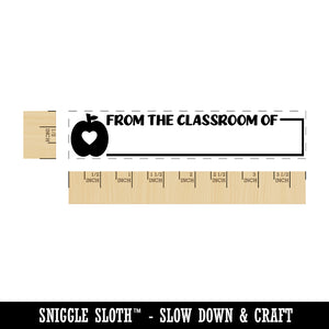 From the Classroom Of with Apple Heart School Teacher Rectangle Rubber Stamp for Stamping Crafting