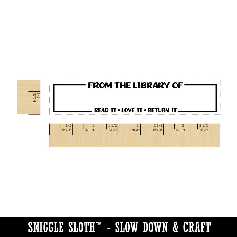 From the Library of Read Love Return It Books Fill-In School Rectangle Rubber Stamp for Stamping Crafting