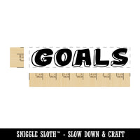 Goals Text Header Rectangle Rubber Stamp for Stamping Crafting