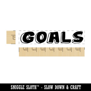 Goals Text Header Rectangle Rubber Stamp for Stamping Crafting