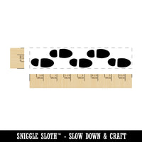 Murder Mystery Footsteps Rectangle Rubber Stamp for Stamping Crafting