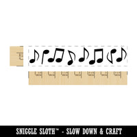 Music Notes Border Rectangle Rubber Stamp for Stamping Crafting