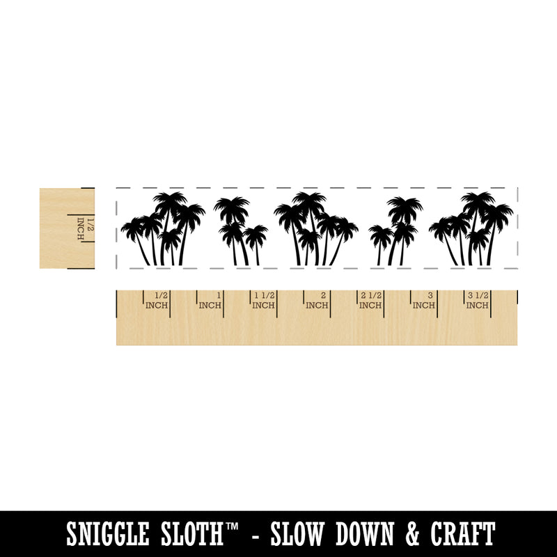 Palm Trees Border Rectangle Rubber Stamp for Stamping Crafting