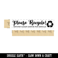 Please Recycle Return Clean Carton Refills Rectangle Rubber Stamp for Stamping Crafting