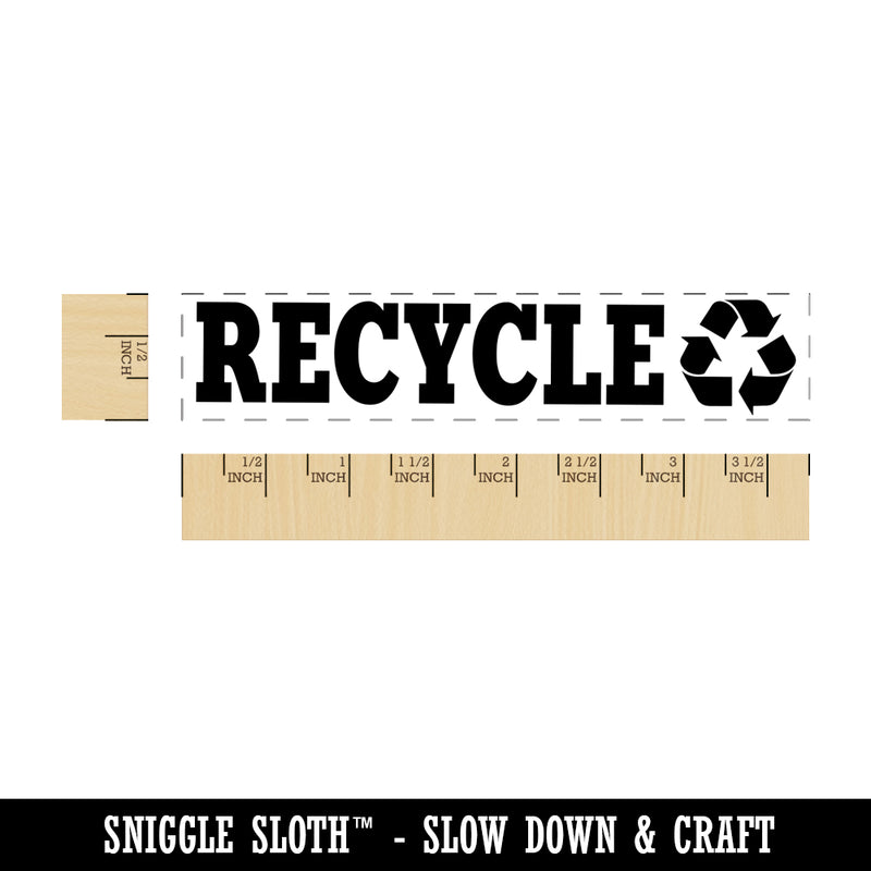 Recycle with Symbol Rectangle Rubber Stamp for Stamping Crafting