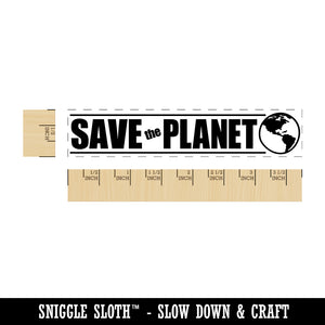 Save the Planet with Cute Earth Rectangle Rubber Stamp for Stamping Crafting