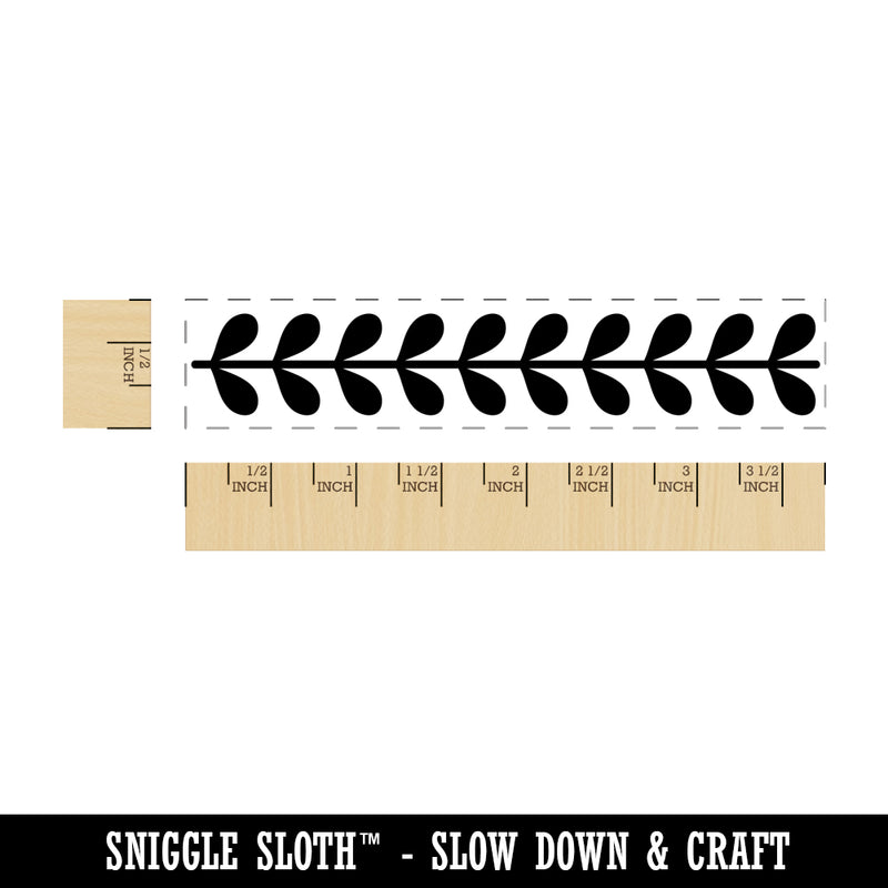 Stem Leaves Border Rectangle Rubber Stamp for Stamping Crafting