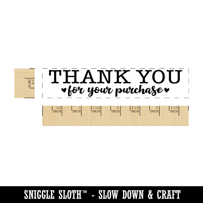 Thank You for Your Purchase Rectangle Rubber Stamp for Stamping Crafting