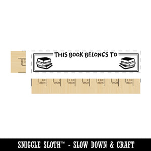 This Book Belongs to with Double Border Fill-In Rectangle Rubber Stamp for Stamping Crafting