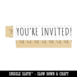 You're Invited Fun Invitation Text Rectangle Rubber Stamp for Stamping Crafting