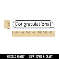 Congratulations Chat Bubble Rectangle Rubber Stamp for Stamping Crafting