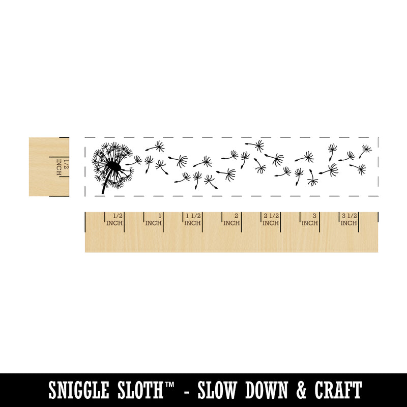 Dandelion Blowing in the Wind Rectangle Rubber Stamp for Stamping Crafting