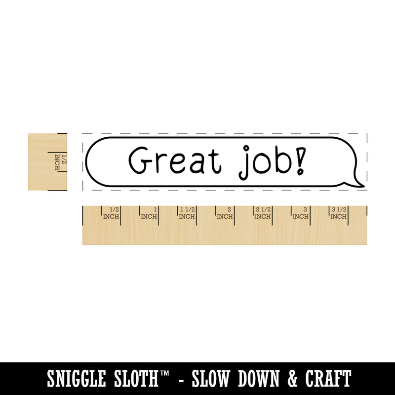 Great Job Chat Bubble Rectangle Rubber Stamp for Stamping Crafting