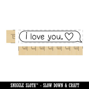 I Love You Chat Bubble Rectangle Rubber Stamp for Stamping Crafting