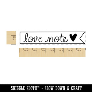 Love Note Heart Cursive Rectangle Rubber Stamp for Stamping Crafting