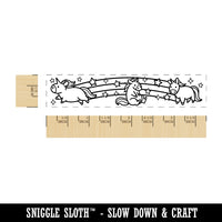 Magical Unicorns Rainbow and Stars Rectangle Rubber Stamp for Stamping Crafting