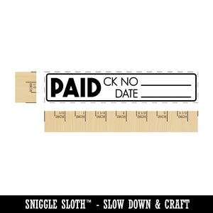 Paid Check Bold Number Date Business Office Accounting Rectangle Rubber Stamp for Stamping Crafting