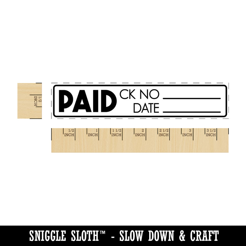 Paid Check Bold Number Date Business Office Accounting Rectangle Rubber Stamp for Stamping Crafting