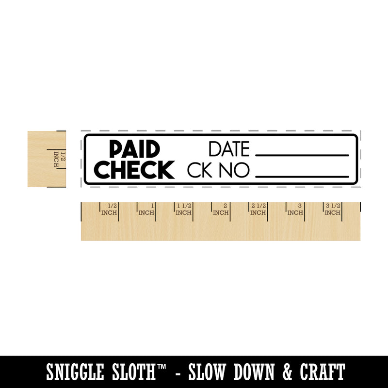 Paid Check Stacked Date Number Business Office Accounting Rectangle Rubber Stamp for Stamping Crafting