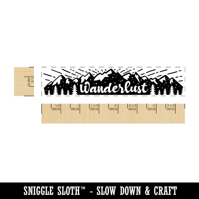 Wanderlust Travel Mountains Explore Rectangle Rubber Stamp for Stamping Crafting