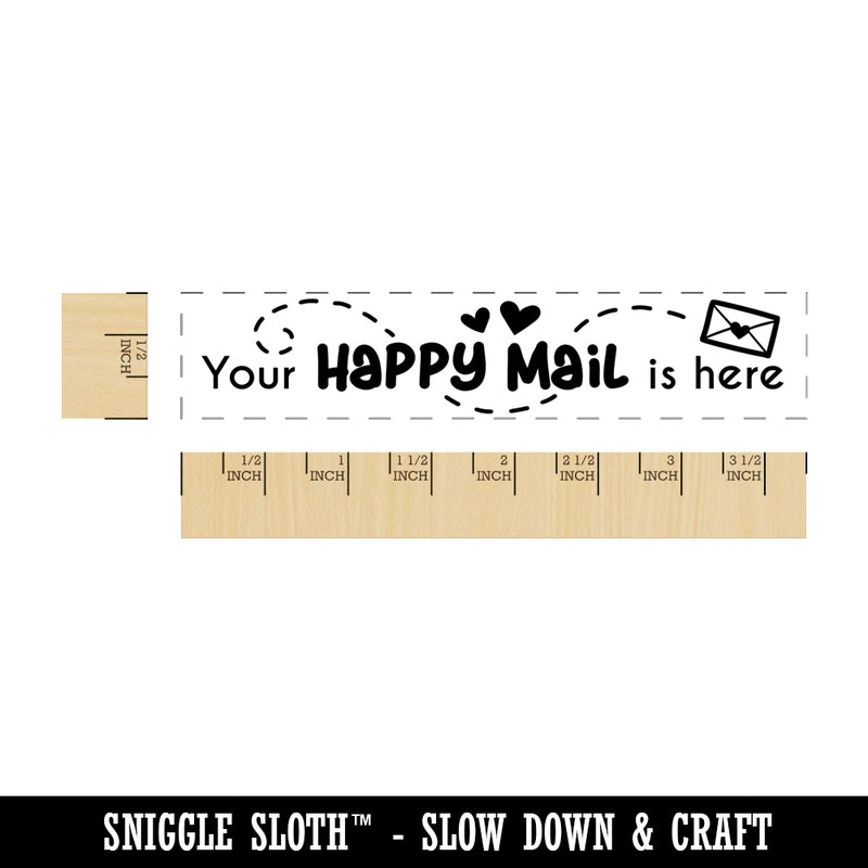 Your Happy Mail is Here Envelope with Heart Rectangle Rubber Stamp for Stamping Crafting