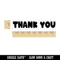 Bold Fun Capitalized Thank You Rectangle Rubber Stamp for Stamping Crafting