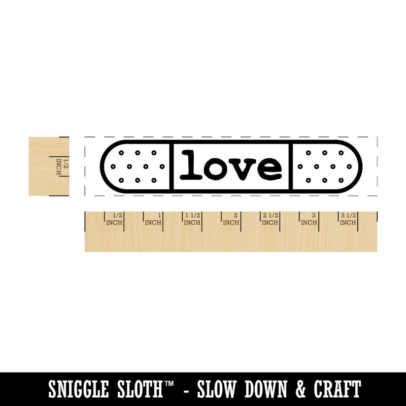 Cute Love Bandage Healing Hope Rectangle Rubber Stamp for Stamping Crafting