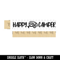 Cute Sweet Happy Camper Rectangle Rubber Stamp for Stamping Crafting