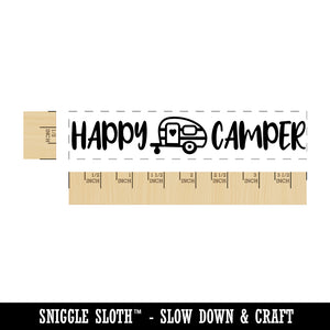 Cute Sweet Happy Camper Rectangle Rubber Stamp for Stamping Crafting