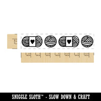 Darling Ball of Yarn Skein Border Knitting Crocheting Handmade Crafts Rectangle Rubber Stamp for Stamping Crafting