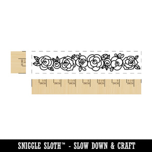 Delicate Rose Flower Clusters Rectangle Rubber Stamp for Stamping Crafting