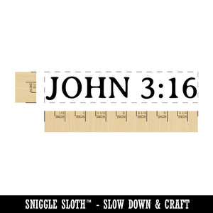 John 3 16 Inspirational Bible Verse Rectangle Rubber Stamp for Stamping Crafting