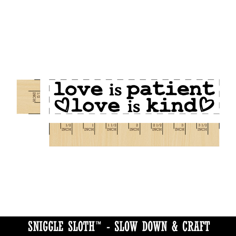Love is Patient Love is Kind Inspirational Bible Verse Rectangle Rubber Stamp for Stamping Crafting