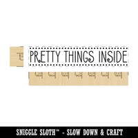 Pretty Things Inside Gift Package Happy Mail Label Rectangle Rubber Stamp for Stamping Crafting