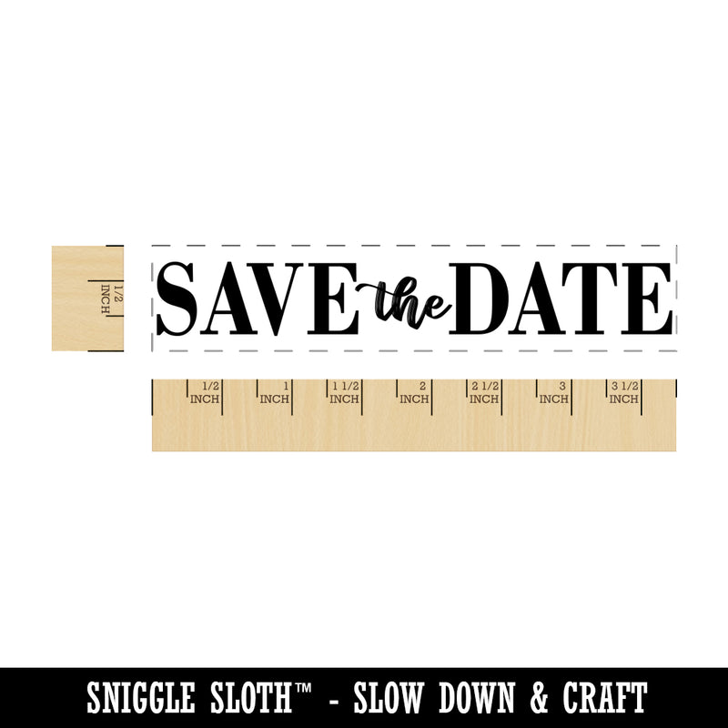 Save the Date Wedding Favors Rectangle Rubber Stamp for Stamping Crafting