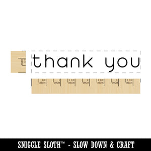 Simple Clean Lowercased Thank You Rectangle Rubber Stamp for Stamping Crafting