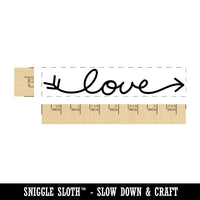 Sweet Handwritten Script Love Arrow Rectangle Rubber Stamp for Stamping Crafting