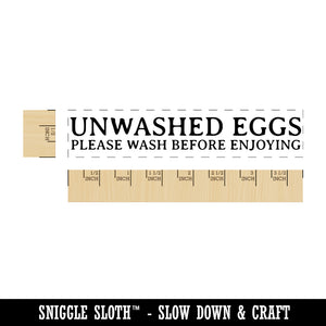 Unwashed Eggs Please Wash Before Enjoying Chicken Duck Goose Quail Rectangle Rubber Stamp for Stamping Crafting