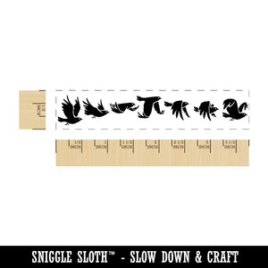 Birds in Flight Flying Animation Flapping Wings Rectangle Rubber Stamp for Stamping Crafting