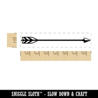 Bow Arrow with Striped Feathers Archery Rectangle Rubber Stamp for Stamping Crafting