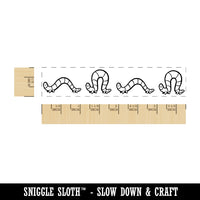 Cute Inchworm Caterpillar Scooting Along Rectangle Rubber Stamp for Stamping Crafting