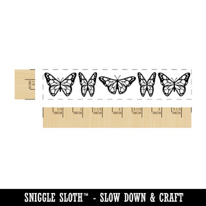 Flying Monarch Butterflies Flapping Wings Insect Rectangle Rubber Stamp for Stamping Crafting