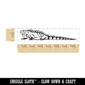 Green Iguana Large Tropical Lizard Reptile Rectangle Rubber Stamp for Stamping Crafting